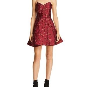 Alice & Olivia Anette Jacquard Dress Bordeaux 2